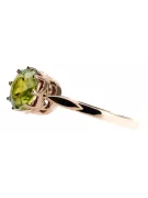 Sterling Silber rosévergoldet Gelber Peridot Ring Vintage Handwerk vrc366rp